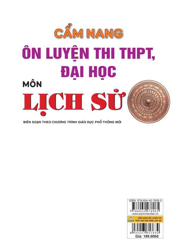 CẨM NANG ÔN LUYỆN THI THPT, ĐẠI HỌC MÔN LỊCH SỬ (Biên soạn theo Chương trình GDPT mới)